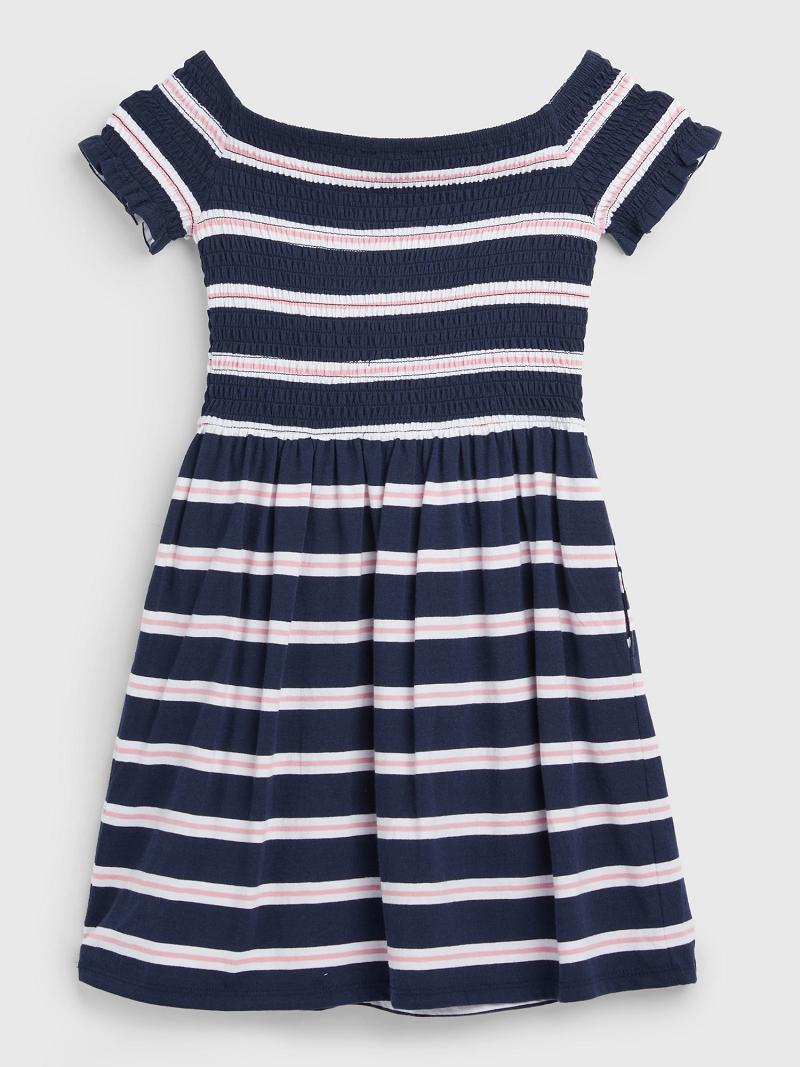 Lány Tommy Hilfiger Smocked Dresses Kék | HU 1767SGL